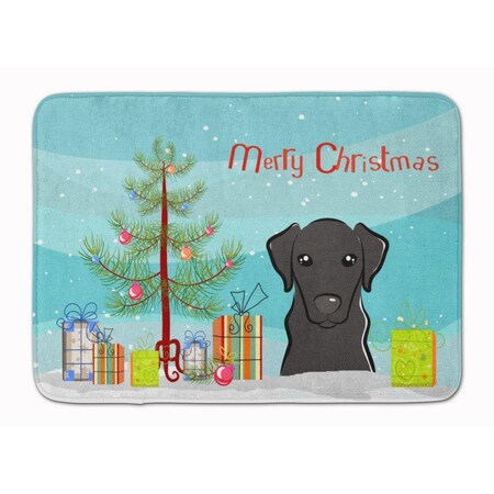 Carolines Treasures Christmas Tree and Black Labrador Machine Washable Memory Foam Mat BB1607RUG